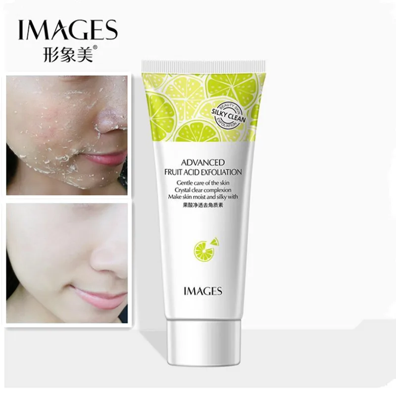 

80ML Fruit acid Deep Cleansing Exfoliating Peeling Gel Moisturizes Face Exfoliating Soft Organic Facial Cream Scrub Cleaner