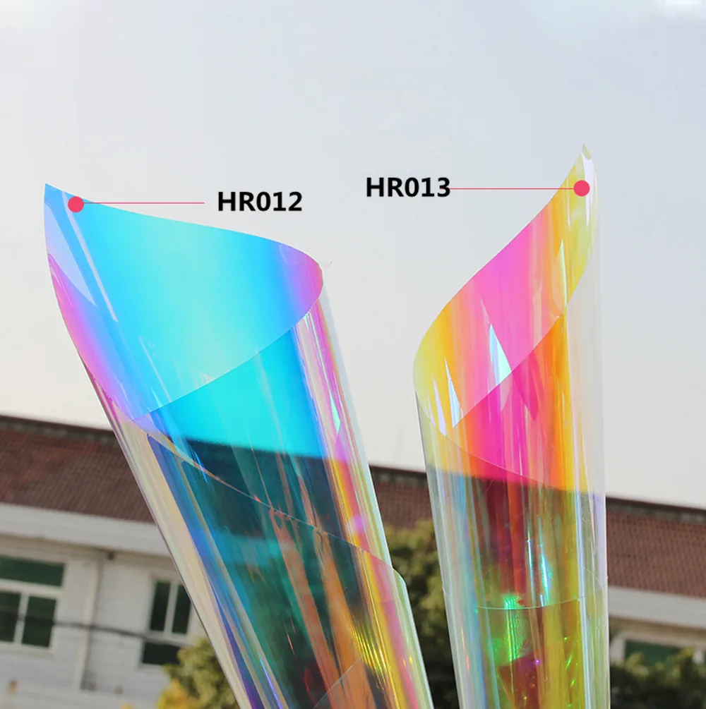 

Raw Material Dichroic colour changing self-adhesive rainbow colourful Coloured window film 45cm*600cm Per Roll