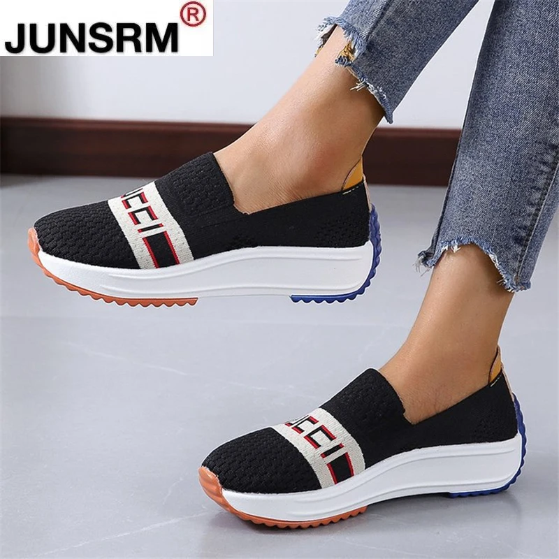 

Women Non-slip Lightweight Flat Shoes Comfortable Casual Sneakers Thick Sole Breathable Fashion Big Size35-43 2021 New