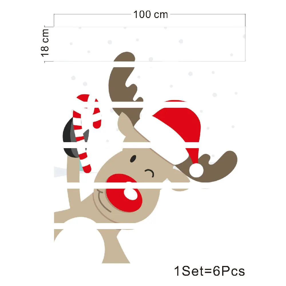 

SLT030 Cartoon Christmas deer 3D Simulation Stair Sticker Waterproof Fashion Creative Step Decoration 6pcs*100cm*18.5cm