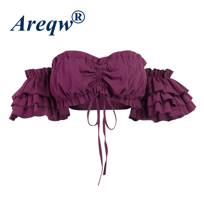 

2021 Summer Pullover Slim Round Neckline Collar Sexy Red Chiffon Bow Solid Color Vest