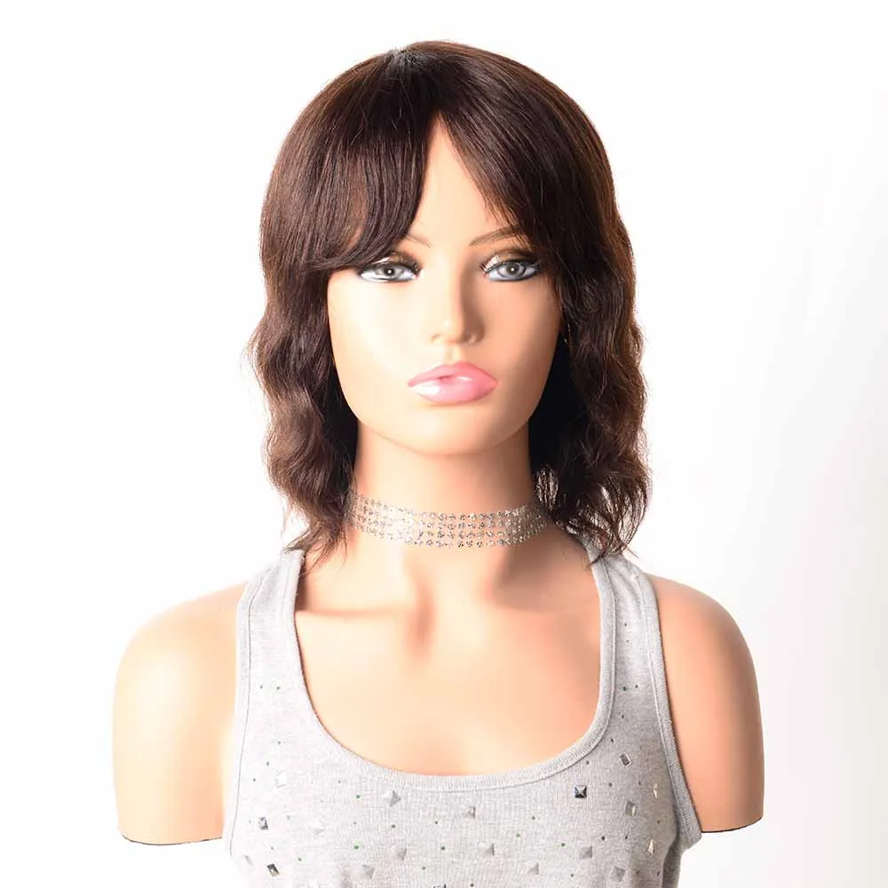 Парик из малайзийских человеческих волос с волнистыми волосами | Шиньоны и