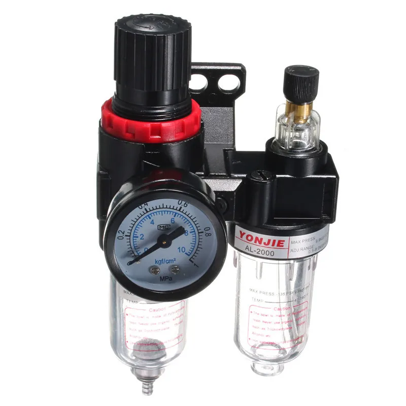 

AFR2000+AL2000 Pneumatic Filter G1/4" Air Treatment Unit Pressure Regulator Compressor Reducing Valve Oil Water Separation Gauge