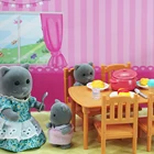 Новая семья голубых кошек с животными в лесу, 1:12 дюймов, кухонная утварь, набор сковородок, миниатюрная еда, игрушки Монтессори для девочек, подарок