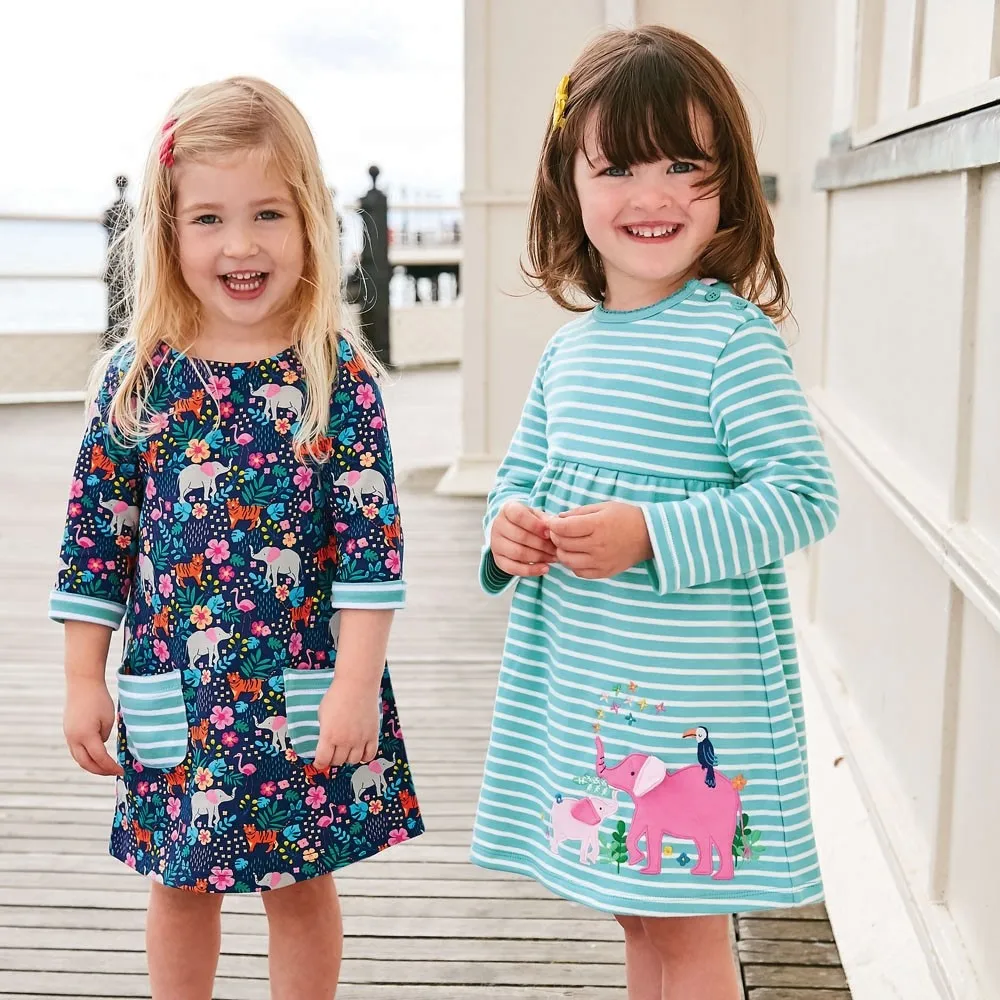 Детское Хлопковое платье для девочек с длинным рукавом на осень/зиму | Детская