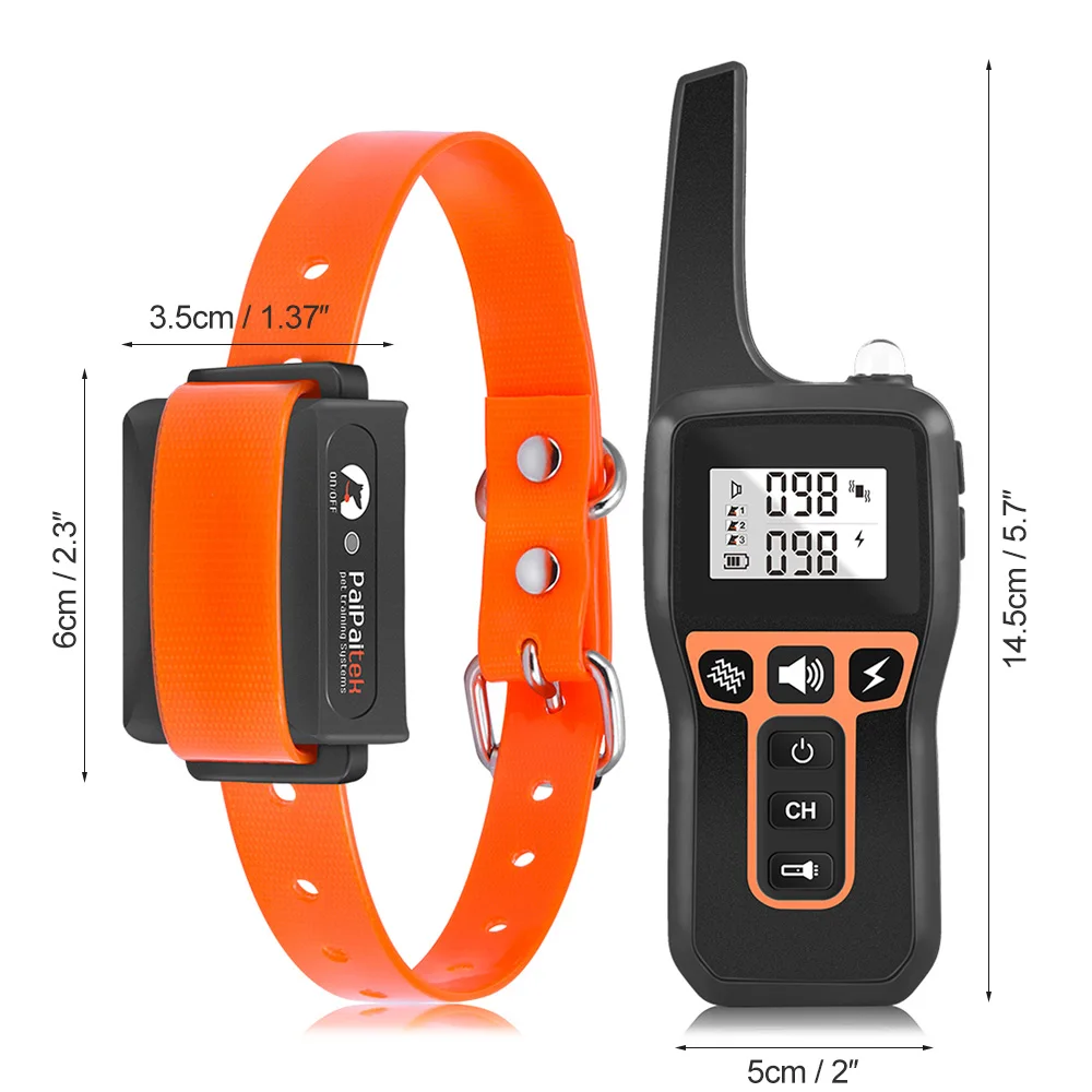 

1000m Pet Dog Training Collar Eectric Shock Collar For Dogs Diving Waterproof Remote Control Dog Device Charging LCD Display