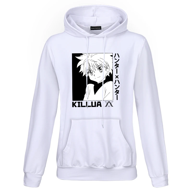 

KILLUA Hoodies Long Sleeve Pullover Japan Anime Women's Casual Letter Printing Hoodie Winter Hooded Sweatshirt