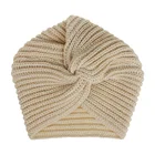 Женская шапка-тюрбан с перекрестными узелками, теплая вязаная шапка-тюрбан, индийская шапка на осень и зиму, 2020