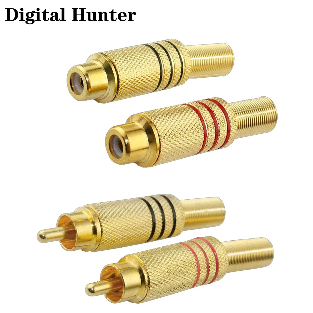 2 шт./1 пара Позолоченные никелевые RCA разъем аудио с металлической пружинной