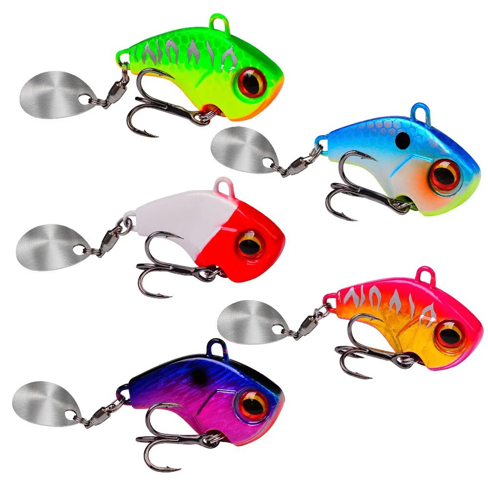

Fishing Lures Wobble Rotating Metal VIB Vibration Bait for Bass Trout Treble Hook Artificial Hard Baits Spinner Spoon Lure