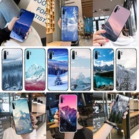 winter snow mountain scene phone case for huawei p40 p20 p30 mate 40 20 10 lite pro nova 5t p smart 2019