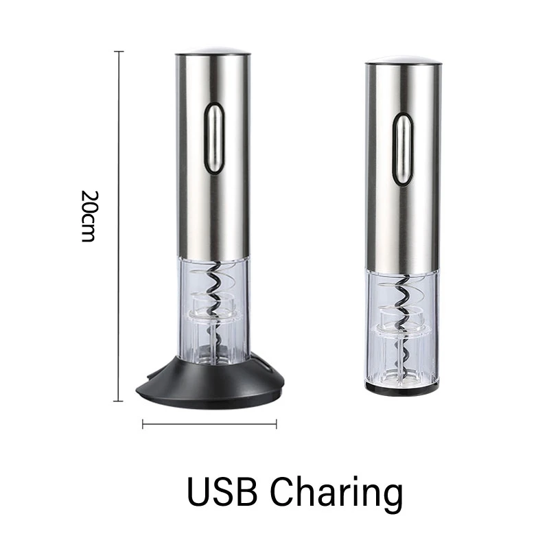 

USB Charging Electric Wine Opener Corkscrew Automatic Wine Bottle Opener Kit Cordless with Foil Cutter Kitchen & Bar Accessories