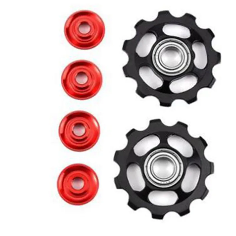 

4Pack 11T Ultralight MTB Aluminum Alloy Bike Bearing Wheel Rear Derailleur Pulleys Bicycle Pulley Wheel Bike Accessorie