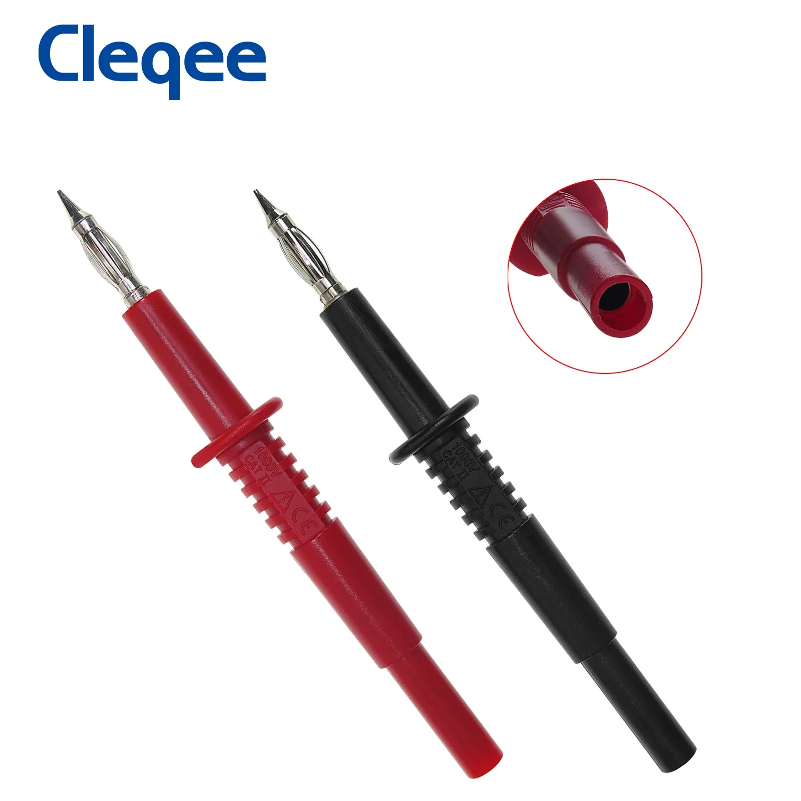 Cleqee P5011 2 шт. мультиметр тестовый зонд медь Разъем типа "банан" 1000 В/32А с 4 мм разъем подходит для разъема типа "банан" или тестового провода