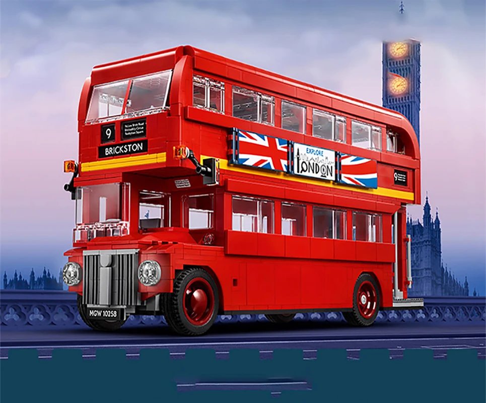 Конструктор двухслойный автобус 1686 блоков совместимых с 10258 21045 | Игрушки и хобби