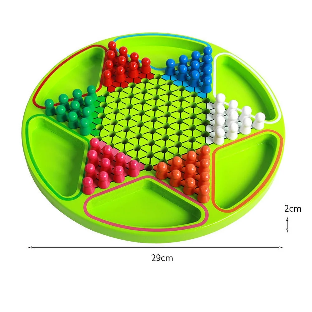 

Kids Wooden Chinese Checkers Board Desktop Puzzle Toy Family Interactive Game