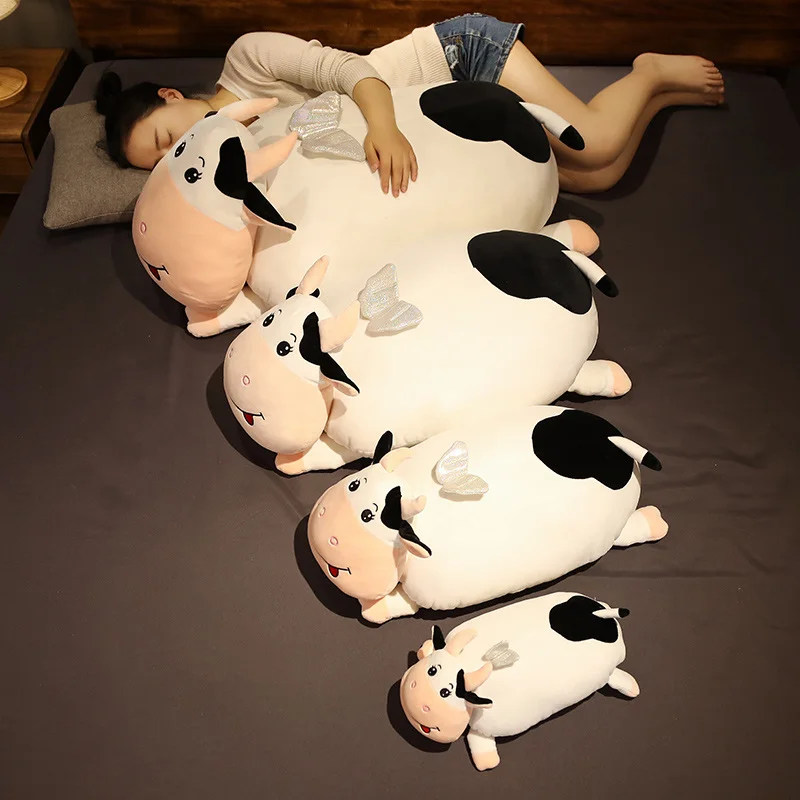Красивая гигантская Милая мультяшная корова плюшевая игрушка супер удобная