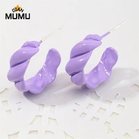 new fashion arrivals colorful stud earrings cute candy color bow knot c shape stud earrings for girl resin enamel trendy jewelry