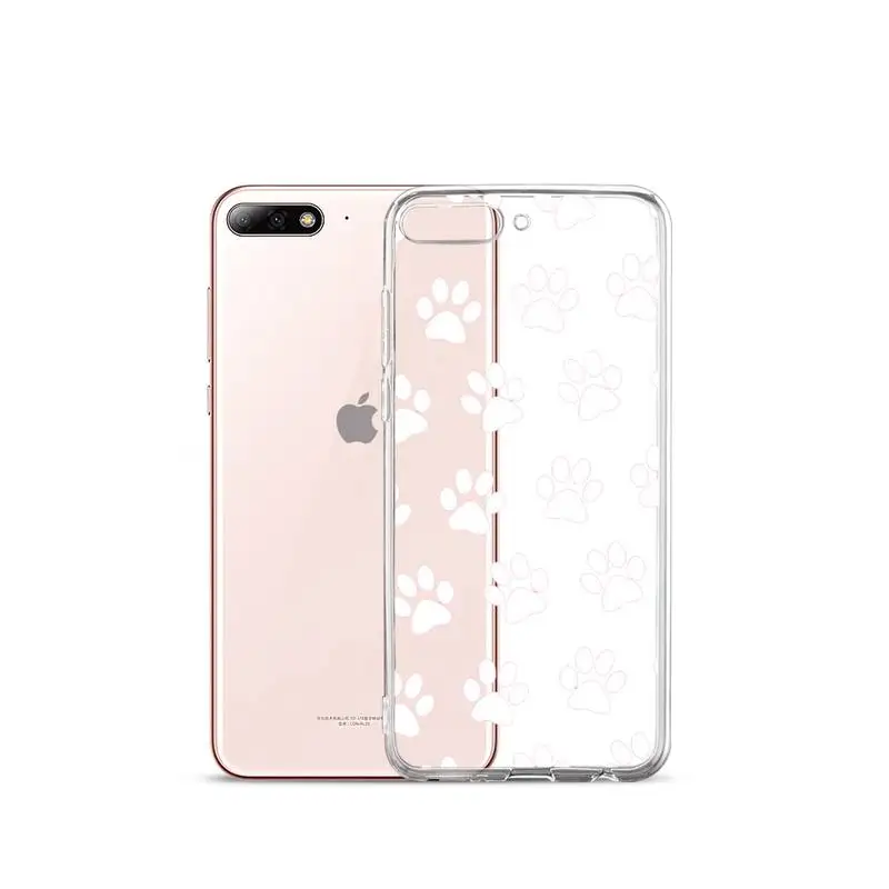 

cute color Dog Footprint Phone Case Transparent for iPhone Samsung A S 11 12 6 7 8 9 10 20 Pro X XS Max XR Plus lite