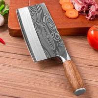 mhntlos traditional hand forged kitchen knife hammer stainless steel chef kitchen knife wooden meat cutting tool butcher