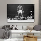 Спортивная звезда Мохаммеда Али против Sony Liston спортивный плакат и принты настенная живопись на холсте настенная живопись для комнаты мальчика без рамки