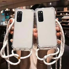 Чехол Lanyard для телефона Samsung Galaxy S20 FE, прозрачный чехол для телефона с веревкой для Samsung Galaxy S20 Plus Note20 S21Ultra