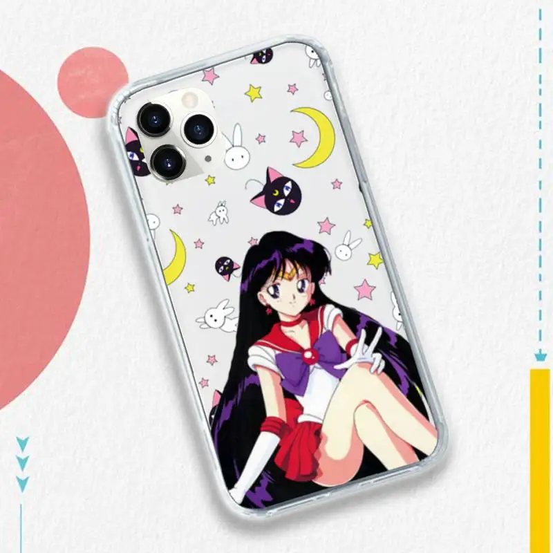 

Sailor Moon Cartoon Girl Phone Case Transparent soft For iphone 5 5s 5c se 6 6s 7 8 11 12 plus mini x xs xr pro max