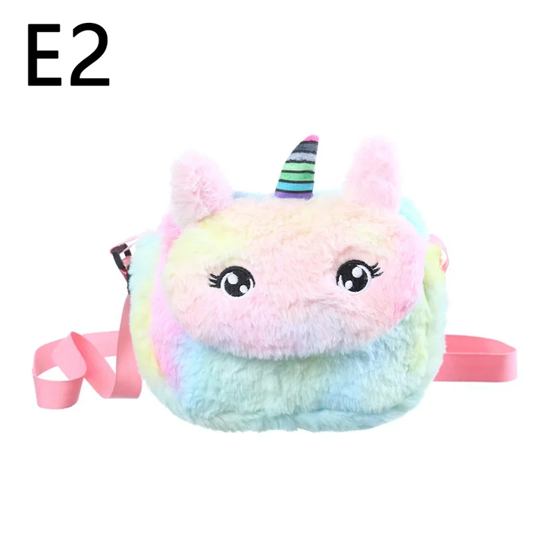 

Cute Unicorn Children's Fanny Pack Girls Waist Bag Plush Toys Belt Gradient Color Chest Bag Cartoon Coin Purse Travel Chest Bag