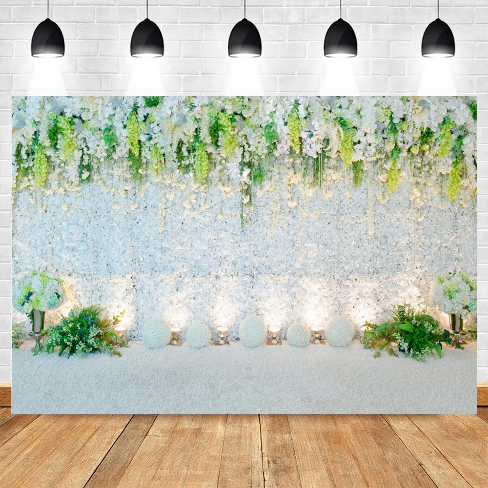 

Nitree Wedding Backdrop Photocall Flower Wreath Bloom Floral Birthday Photography Background Photo Studio Photo zone