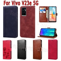 funda cover for vivo v23e case flip leather wallet magnetic card stand phone protective shell book for vivo v 23e 5g case etui