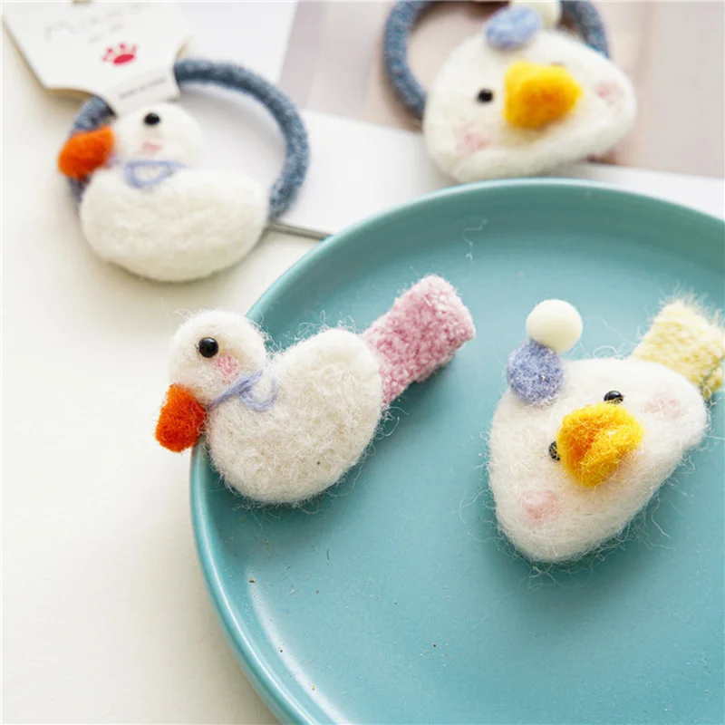 

Fashion Cute Hair Clip for Women 2021 Little Duck Side Clip Girl Heart Clip Sweet Elastic Hair Band Korean Hair Accessories Gift