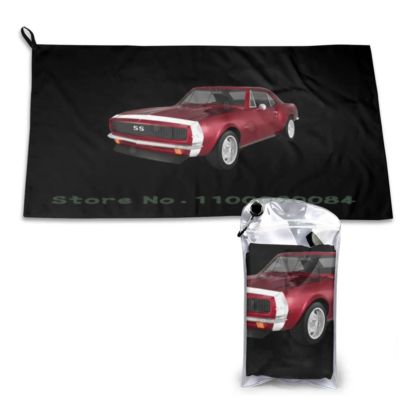

1967 Camaro Ss | Идеальный подарок | Быстросохнущее полотенце Camaro в подарок, портативная 3d-модель для спортзала, ванной, американский автомобиль, ...