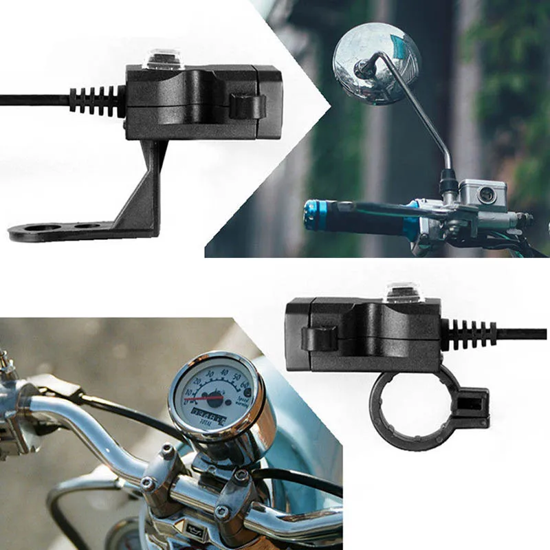 12-24V Dual USB Motorcycle Handlebar Phone Charger Socket Waterproof Switch Mounts V-Best | Автомобили и мотоциклы