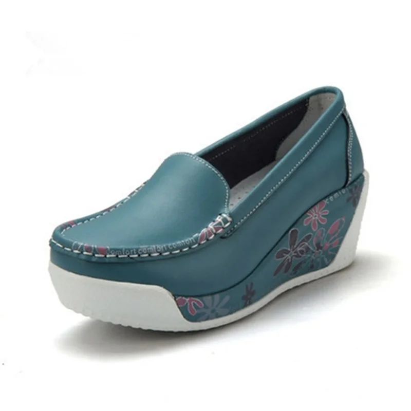 

Printed Trifle Women's Shoes Mom's Shoes Slope Heels Platform Rocking Shoes High Heels Casual Shoes Women's Single Shoes