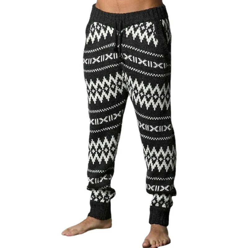 

Fashion Men Pants 2021 Wool Pants Men Knitted Pants Striped Autumn Men Long Pants Casual Streetwear Pencil Pants