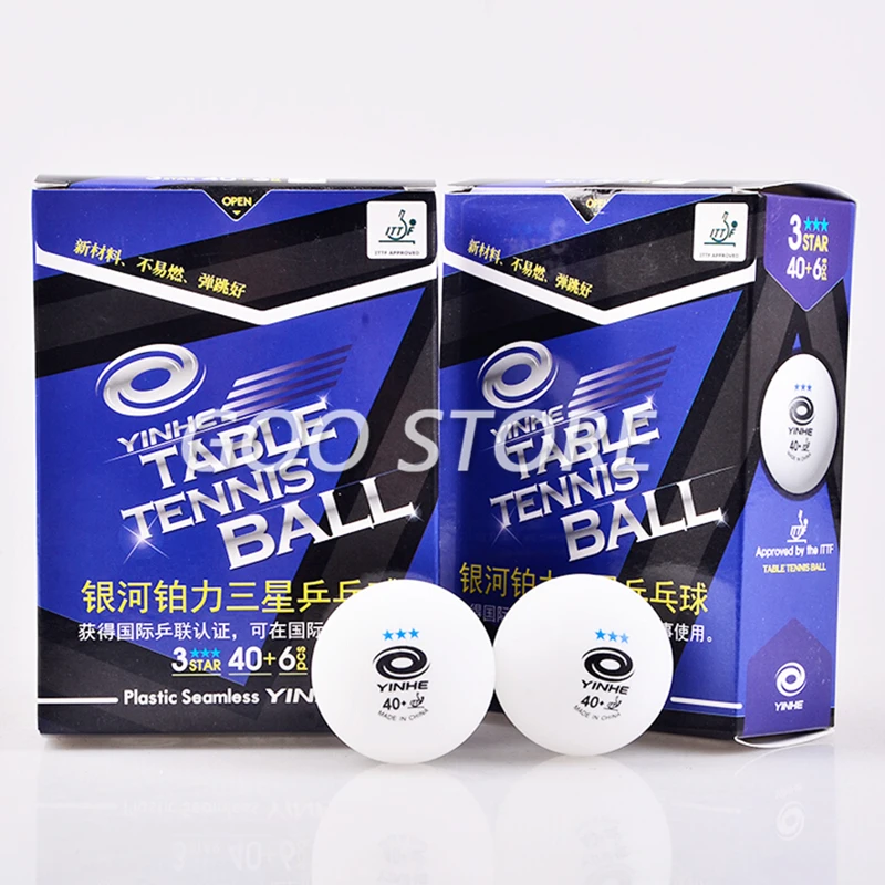 60 balls YINHE Galaxy 3-Star Seamless Table Tennis Balls Plastic 40+ ITTF Approved White Poly Ping Pong Balls
