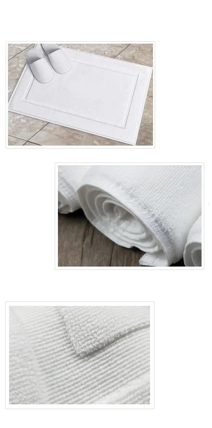 Прямая поставка 100% хлопок 50*80 см Противоскользящий коврик для ванной в отеле пола