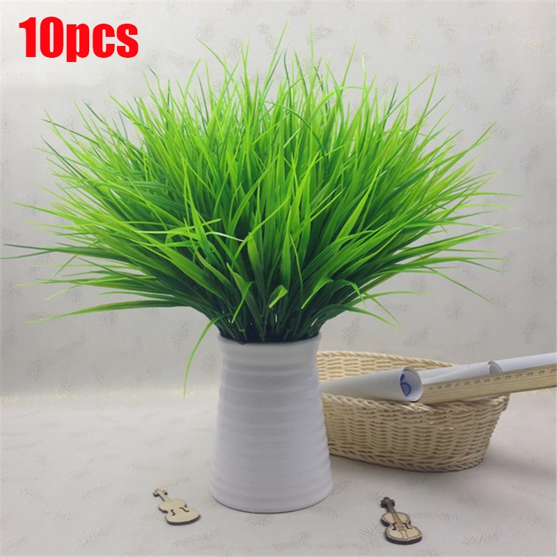 10 шт. Пластик весенней травы зеленый искусственные растения для моделирования