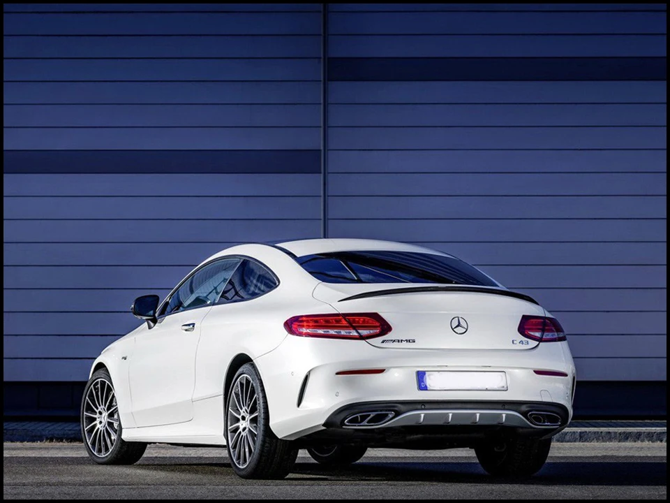 C63 стиль задний багажник для benz C class coupe 2 двери c200 c250- W205 C205 C43 СТЕКЛОВОЛОКНО FRP матовый черный спойлер крыло