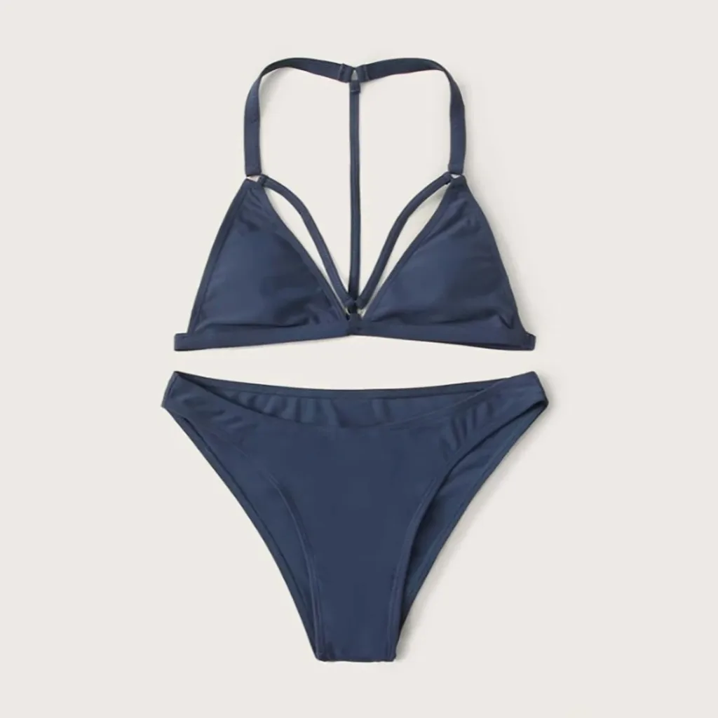 Женский купальник бикини пляжная одежда высокая талия сексуальный черный на