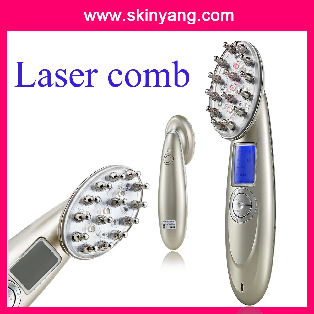 

Small micro-current hair straightening comb EMS stimulates the scalp and hair follicles attracts straight hair beauty vibration