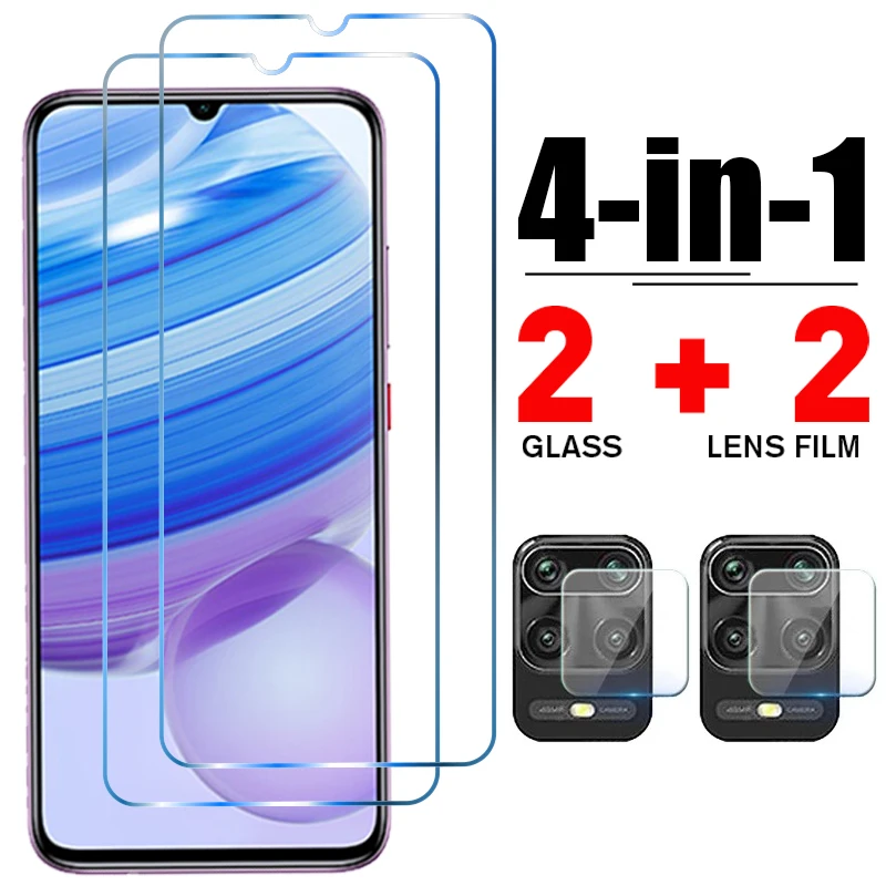 Закаленное стекло 4 в 1 для Redmi Note 10 9 8 Pro 9T 9S 10S 8T защитная пленка экрана камеры Xiaomi 9C