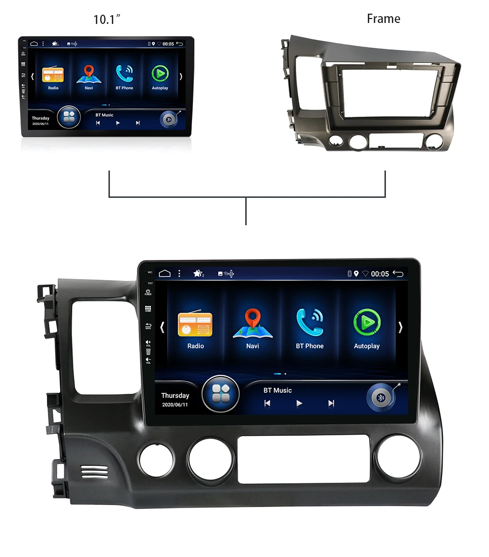 Автомагнитола Bosion на Android 10 0 мультимедийный плеер для Honda Civic 8 2005-2011 навигация GPS 4G