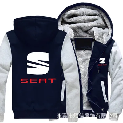 

2021 High Quality Winter Hoodies Men Seat Logo Jacket Thicken Warm Fleece cotton Zipper Raglan Coat Male Tracksuits S-5XL