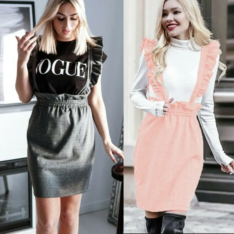 Женский топ с бандажом повседневная юбка оборками сексуальная однотонная мини