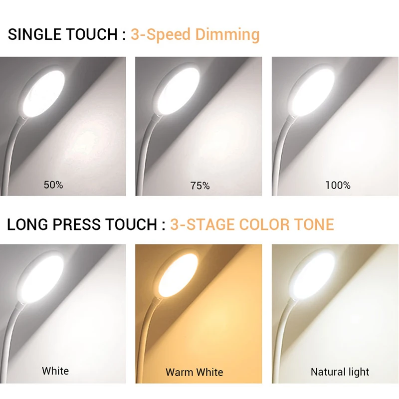 Светодиодная настольная лампа с сенсорным управлением перезаряжаемый