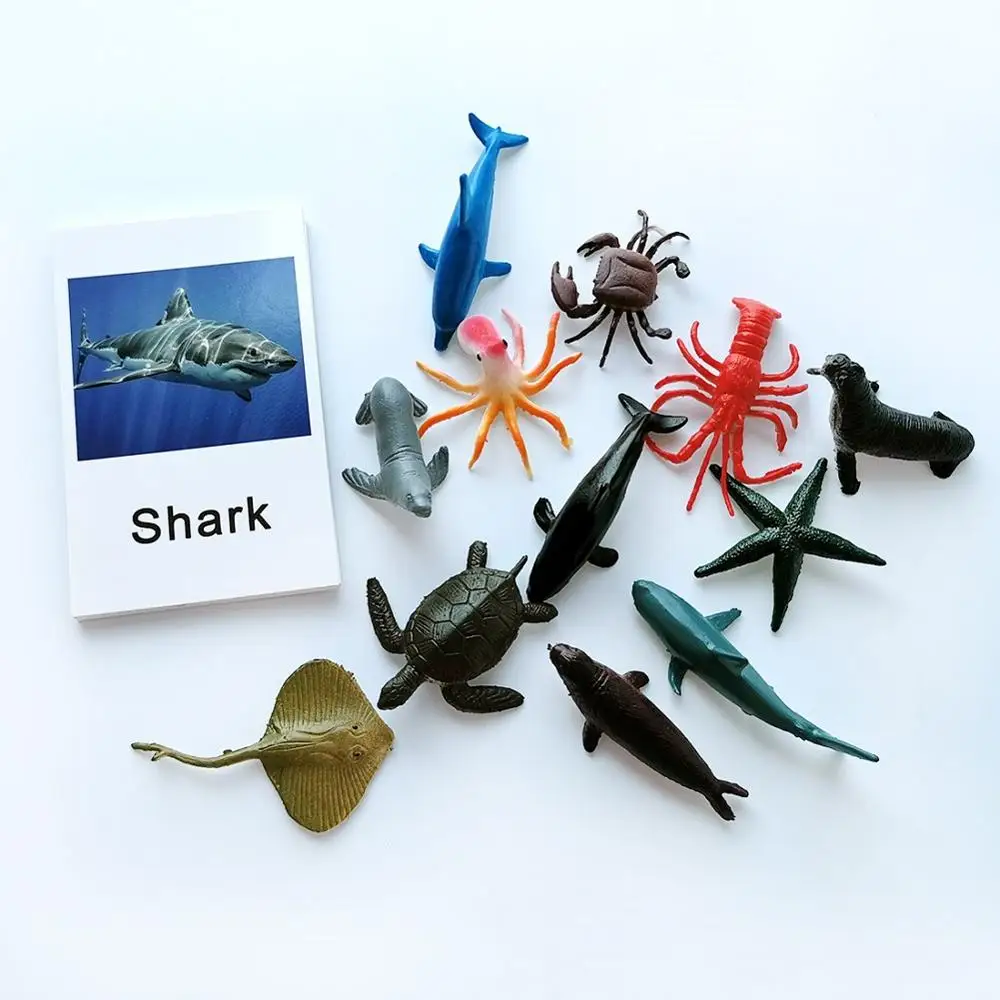 24 шт./компл. Детские Обучающие карты Монтессори с изображением животных на