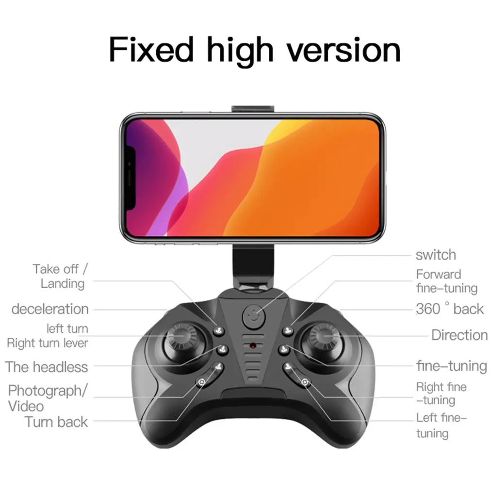 Мини Дрон Wi-Fi FPV 4K HD камера H2 Профессиональный радиоуправляемый вертолет