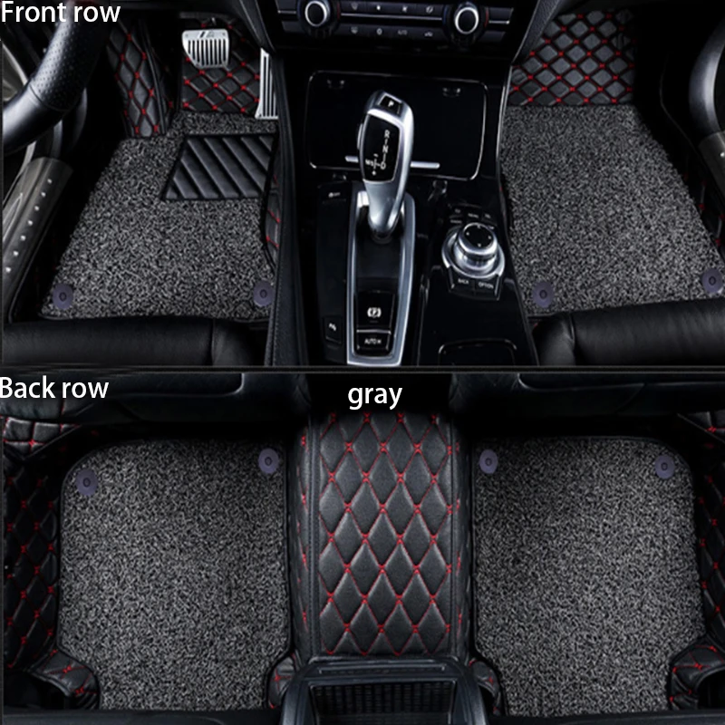 

Car mats all around the wire ring for custom car interior leather double carpet protection mat