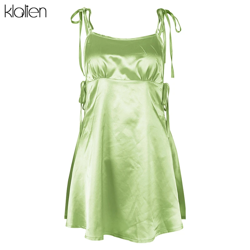 Женское атласное мини-платье kalien Мягкое повседневное свободное пляжное платье